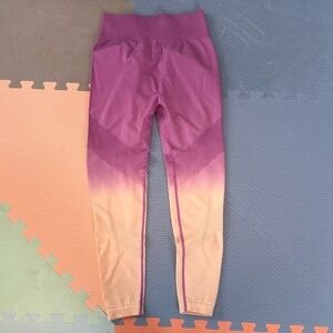 Womens Pink Ombre Active Leggings